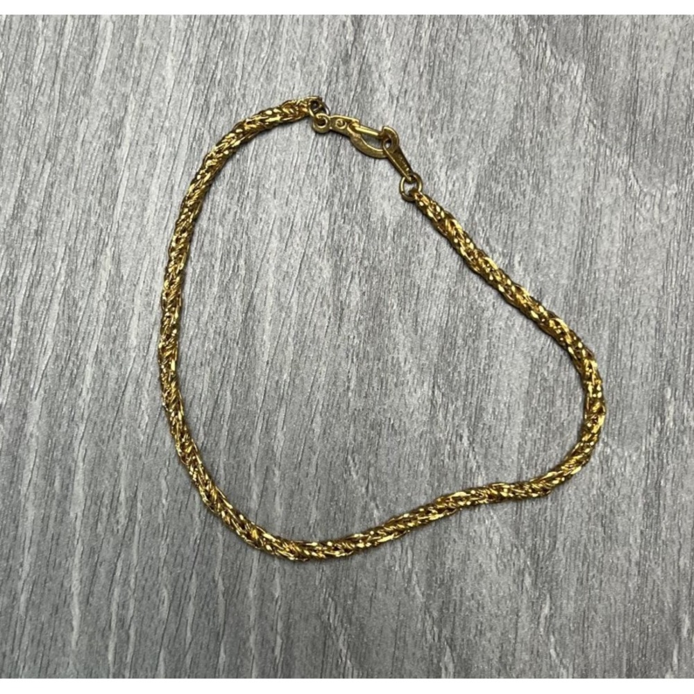 Classic 14KGS Gold Shelled Rope Chain Bracelet Hook Clasp Fine Jewelry
